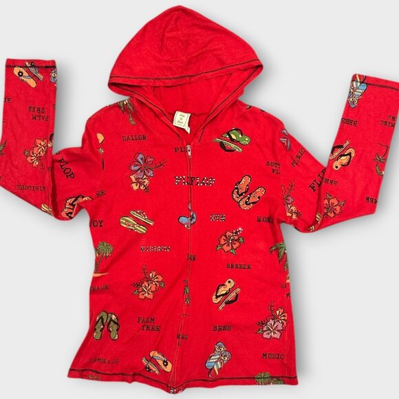 Jess & Jane Jackets & Blazers - Vintage Jess & Jane Full Zip Hoodie Asian Art‎ Y2K Flipflop